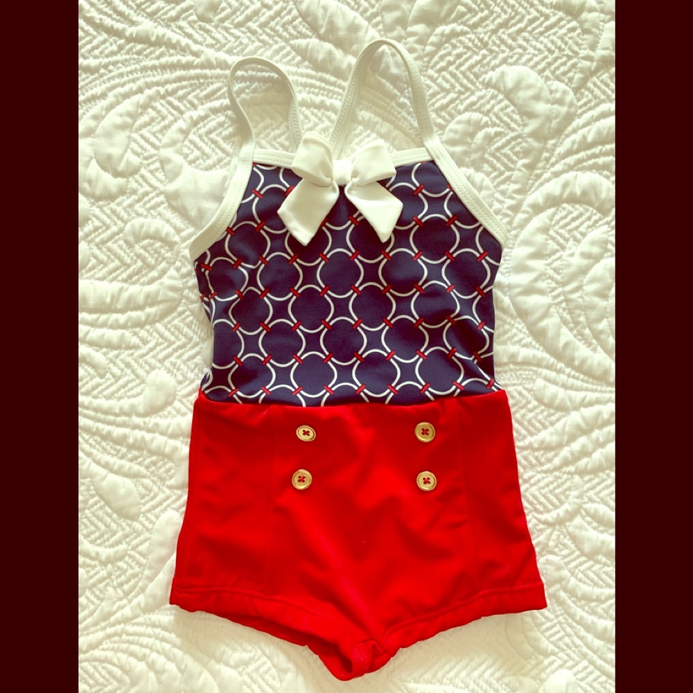 Janie and Jack retro bathing suit sz 6-12 months